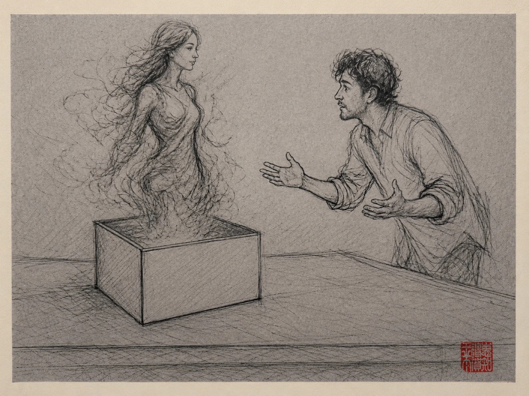 Drawing by Alberto Echegaray Guevara for the Delphi Oracle project